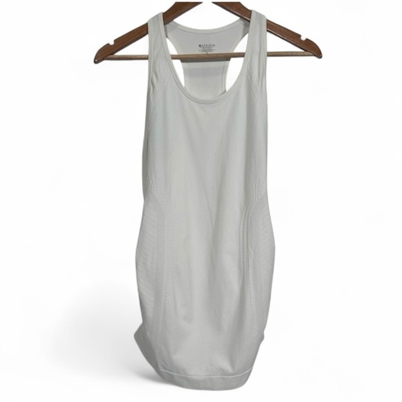 2 for$15 Athleta White Tank Top with Gathered Sides - Picture 1 of 10